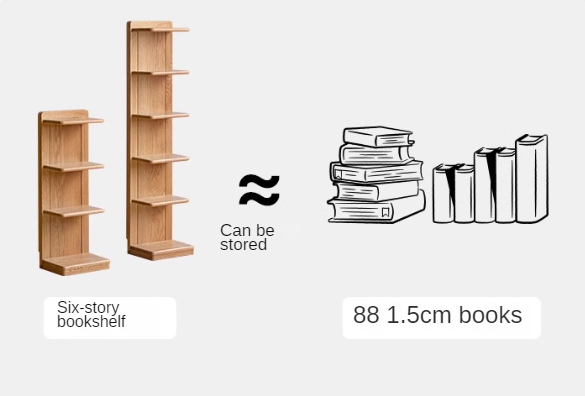 Oak solid wood modern multi-layer bookshelf