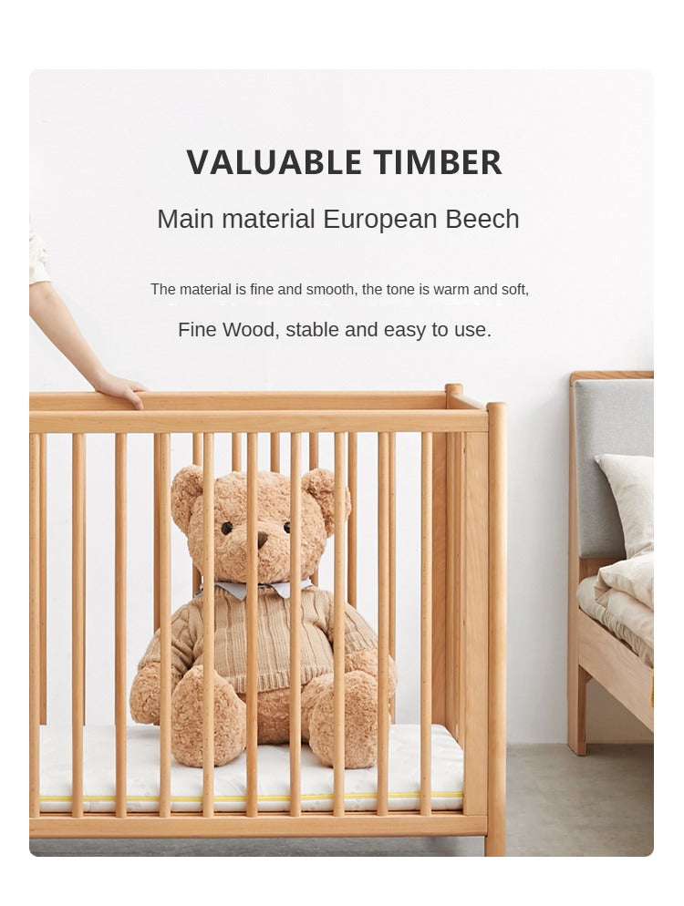 Beech Solid Wood Baby Mobile Bed