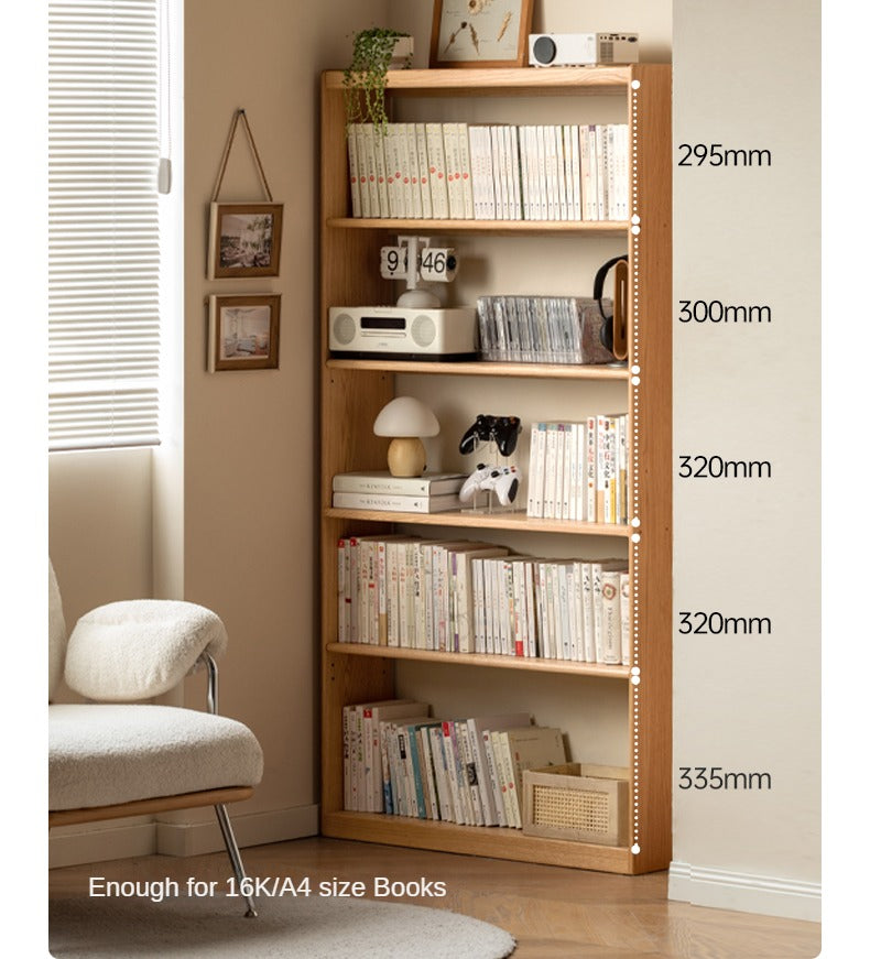 Oak Solid Wood Bookcase can be combined with a desk,ultra narrow bookshelves