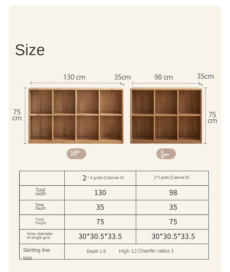 Ash solid wood bookcase simple floor bookshelf,