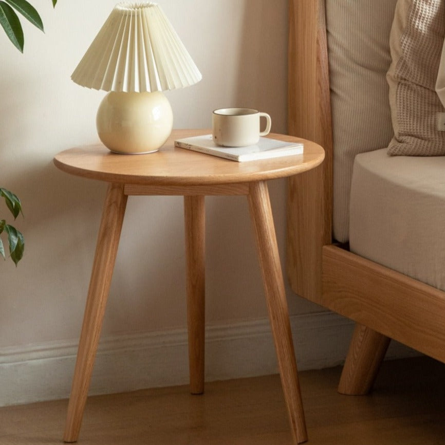 Oak Solid Wood Round Tea Table -