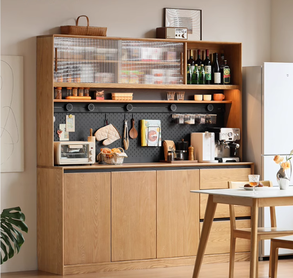 Ash Solid Wood Modern Floor Storage Sideboard