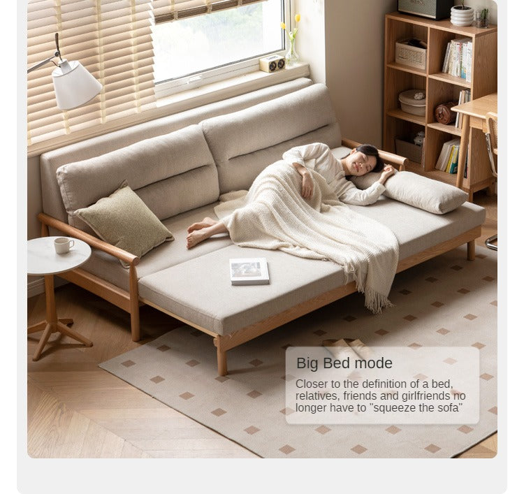 Oak solid wood sofa bed Sleepers sofa-