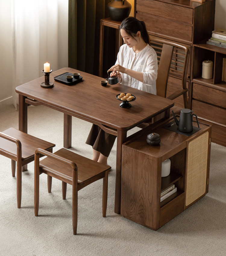 Black walnut, Ash solid wood style tea table