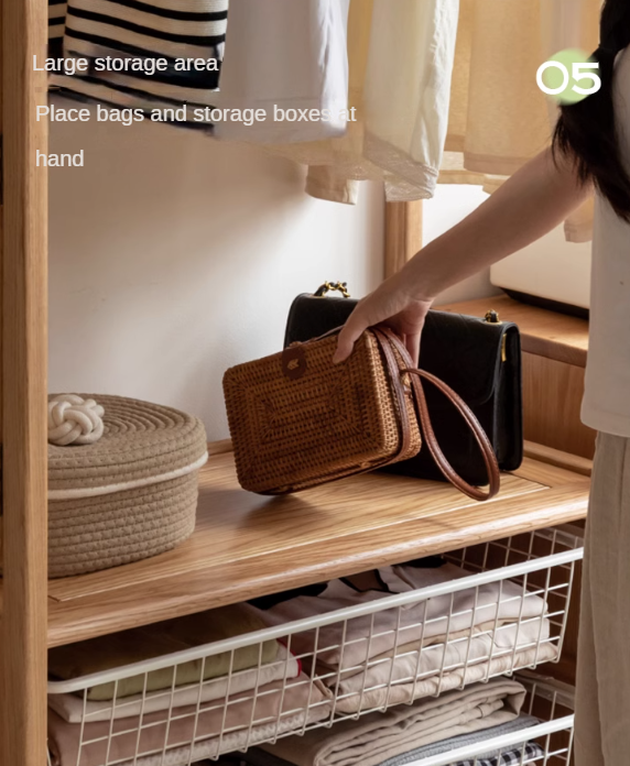 Oak Solid Wood Rack Integrated Clothes Hanger