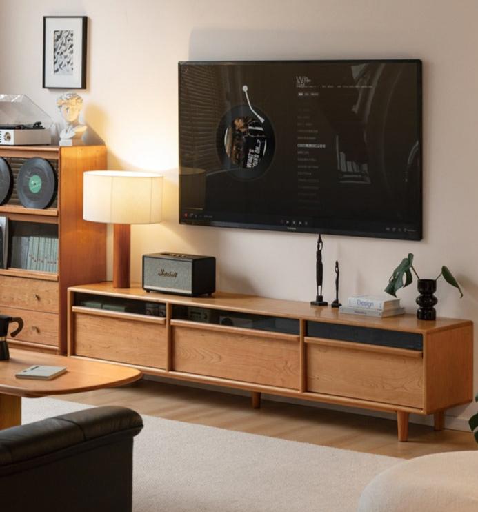 Cherry Solid Wood TV Cabinet