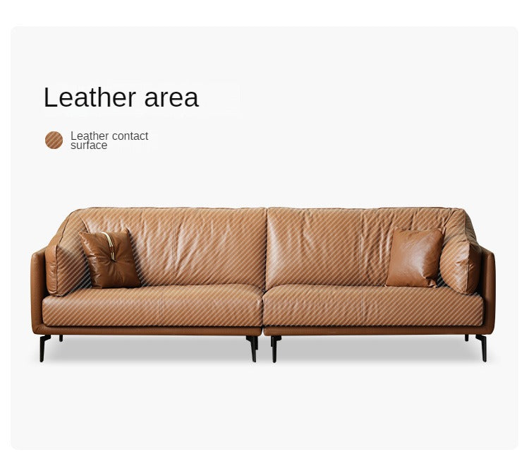 Organic leather sofa first layer down cowhide sofa