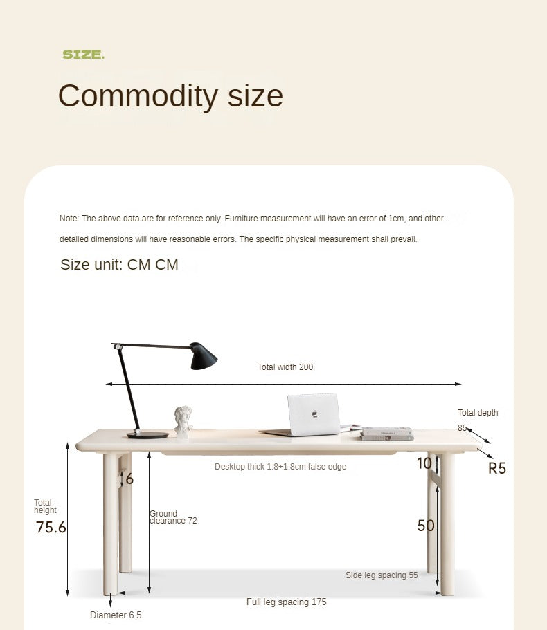 Oak solid wood cream wind office desk