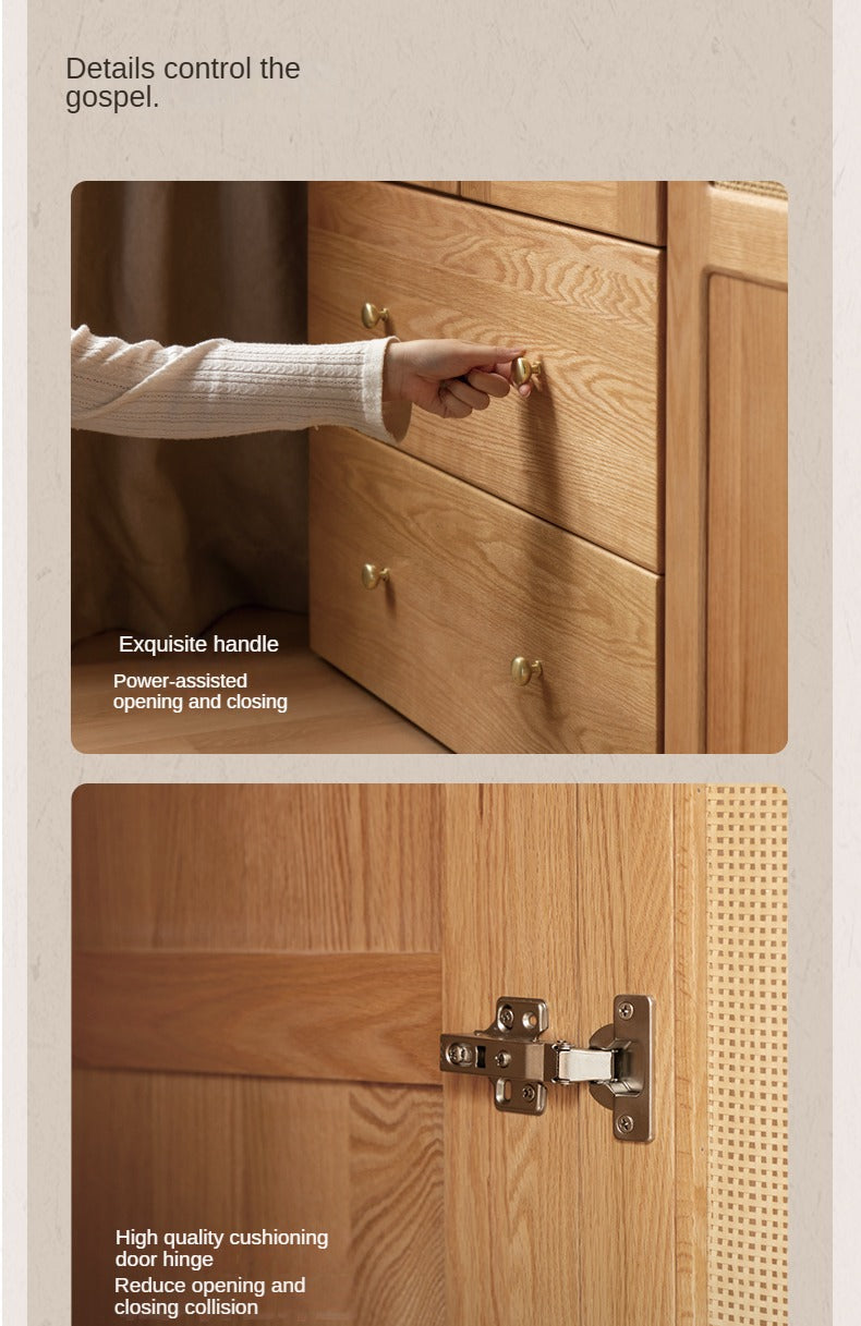 Oak Solid Wood Modern Wardrobe Free Combination