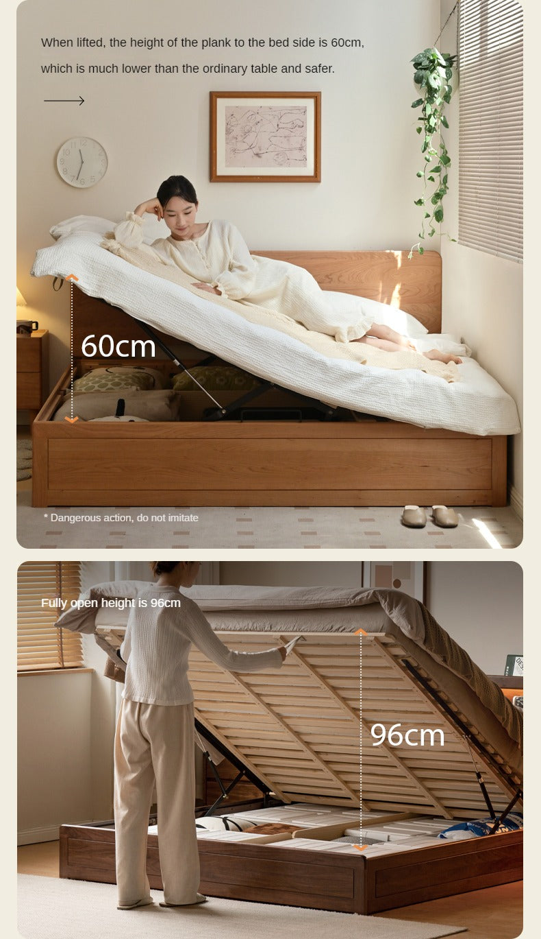 Cherry Solid Wood Box Bed <