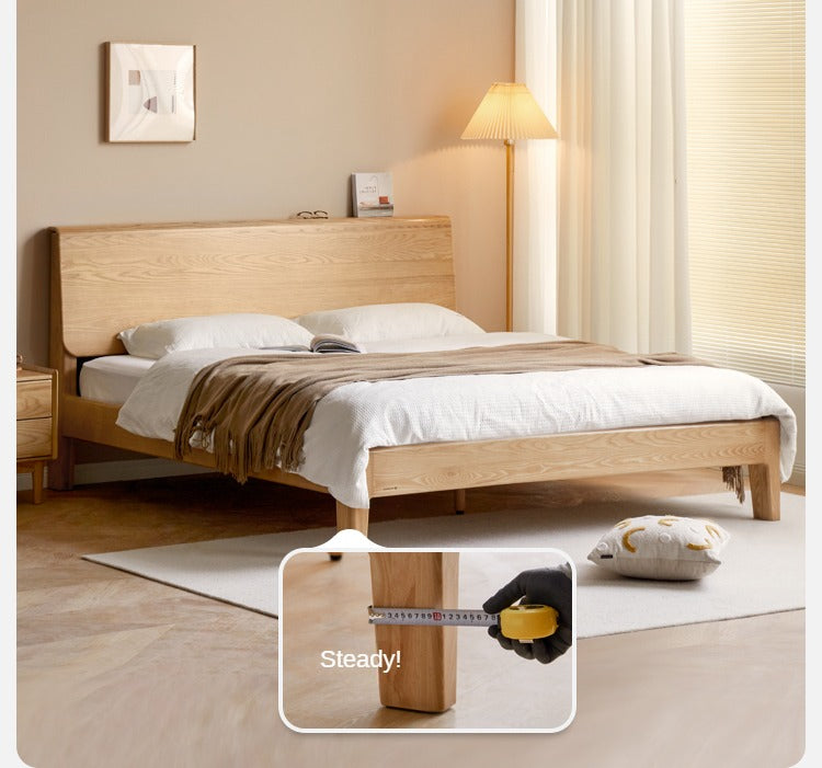 Bed Ash solid wood with socket"
