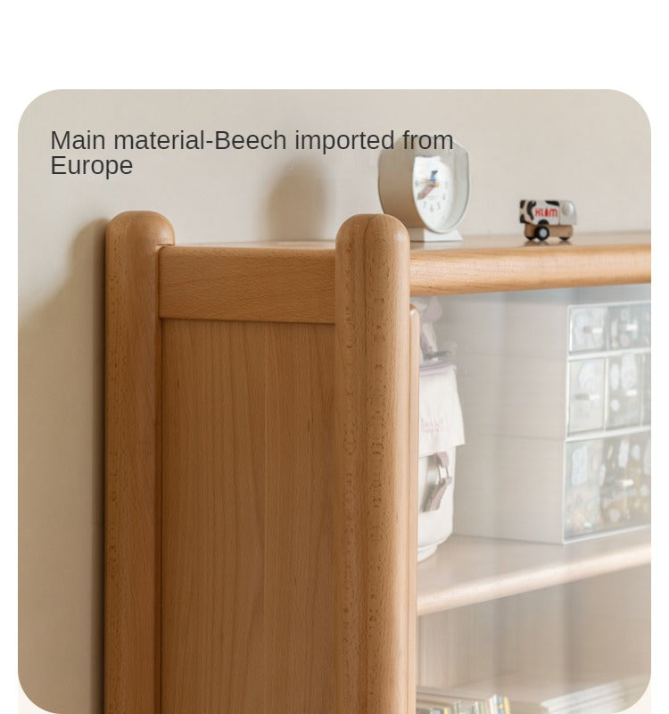 Beech Solid Wood Children's Cabinet Integrated Bed