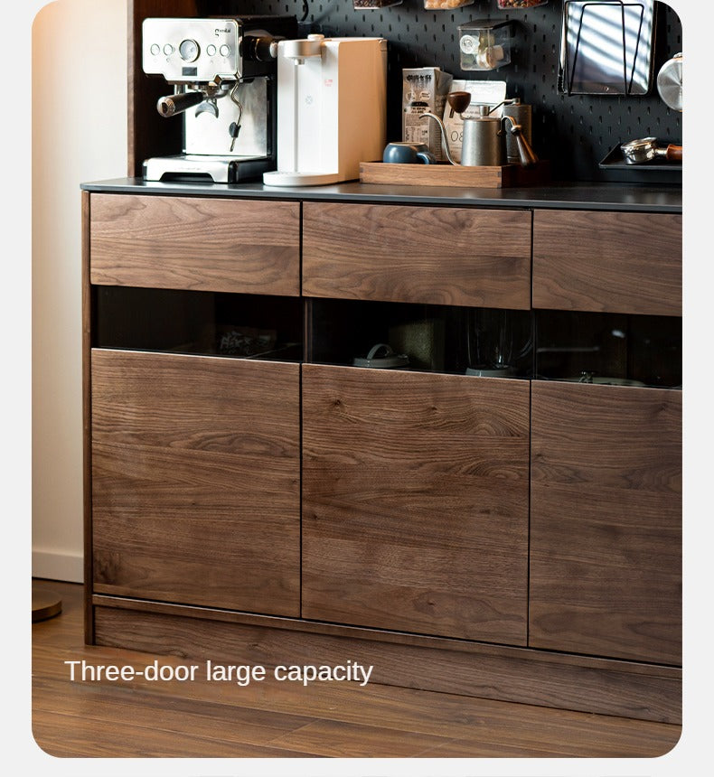 Black Walnut Solid Wood Rock Board Dining Sideboard