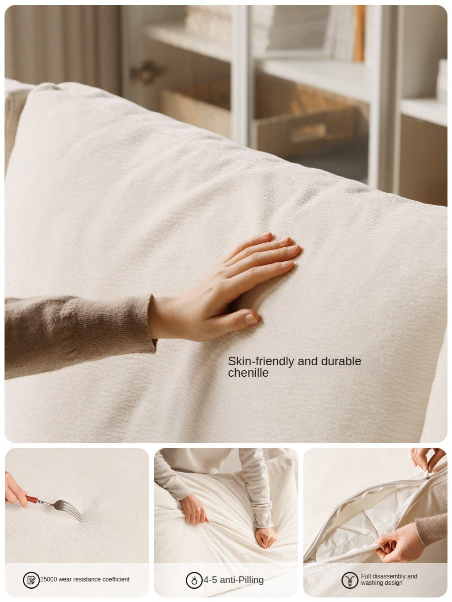 Fabric White Cream Style Down Sofa)