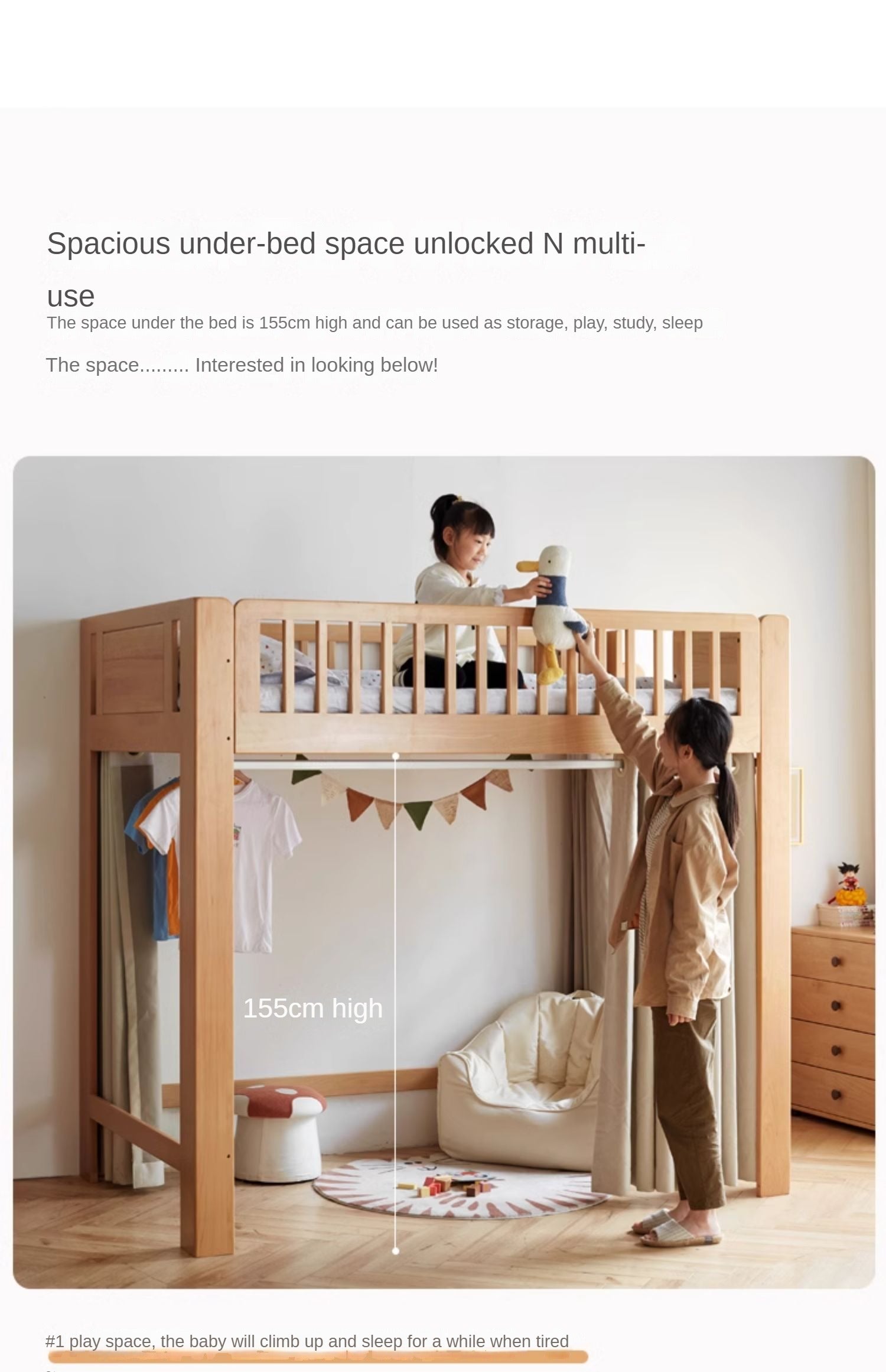 Beech solid wood Loft bed<