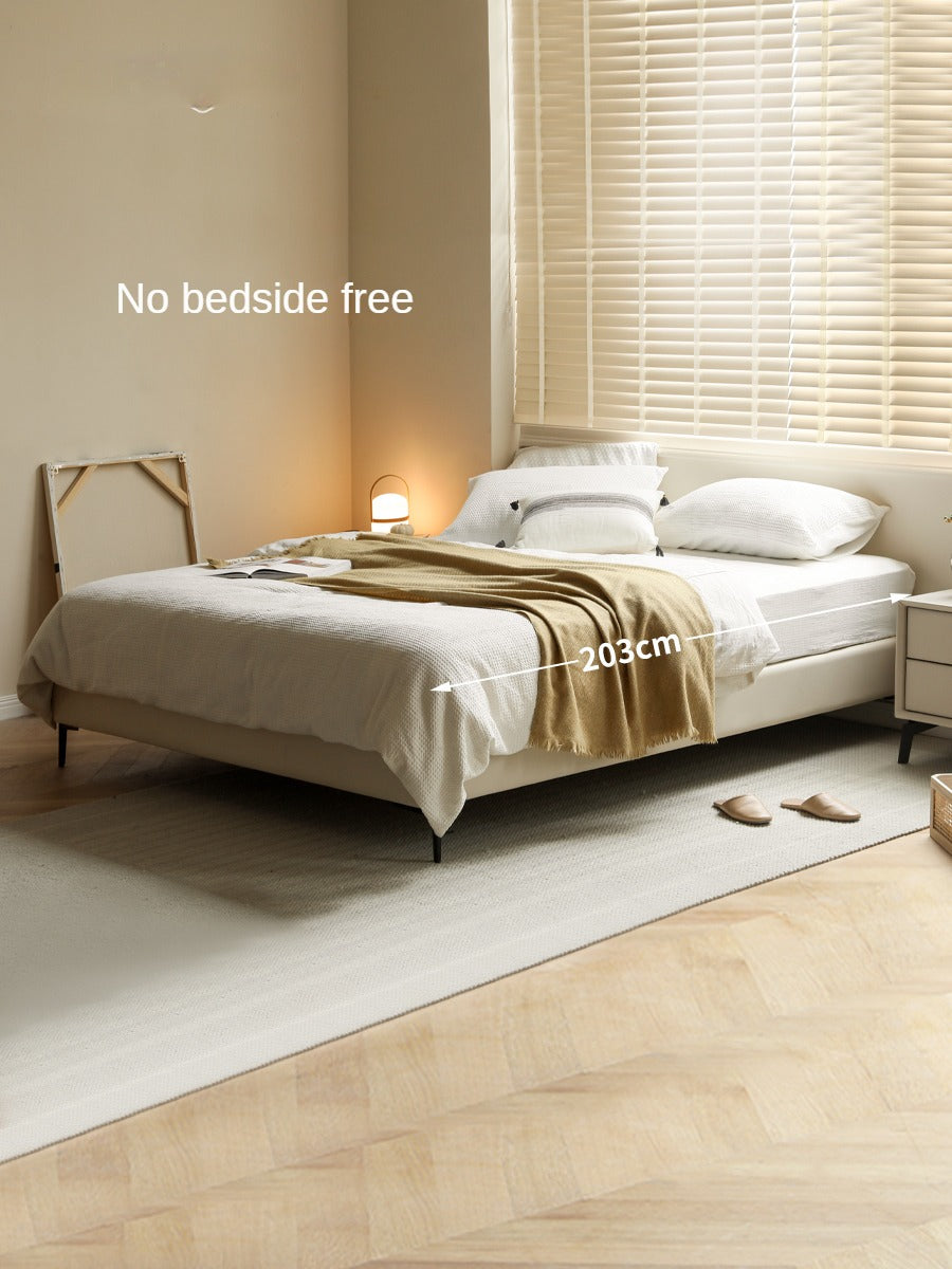 Technology Fabric platform bed, headboard-free bed Cream Style