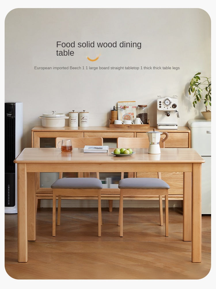 Beech solid wood modern simple dining table