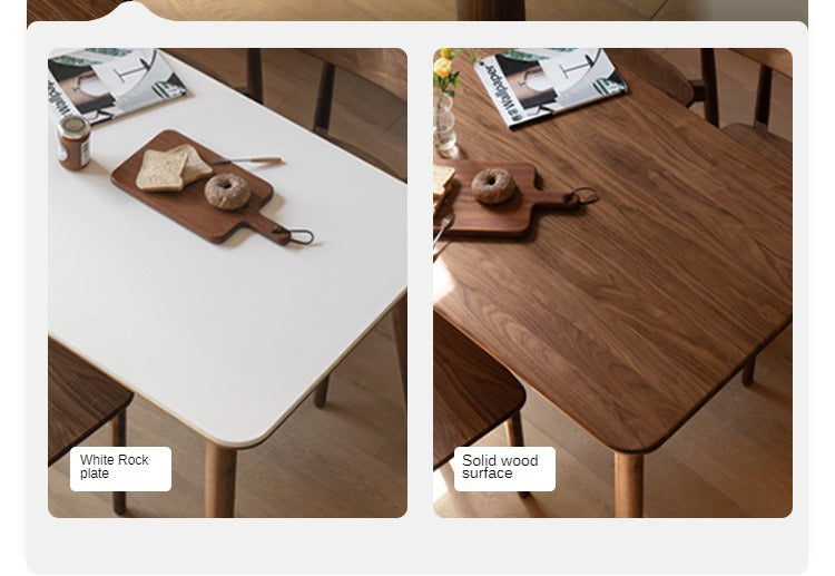 Slate dining table rectangular Black walnut solid wood"
