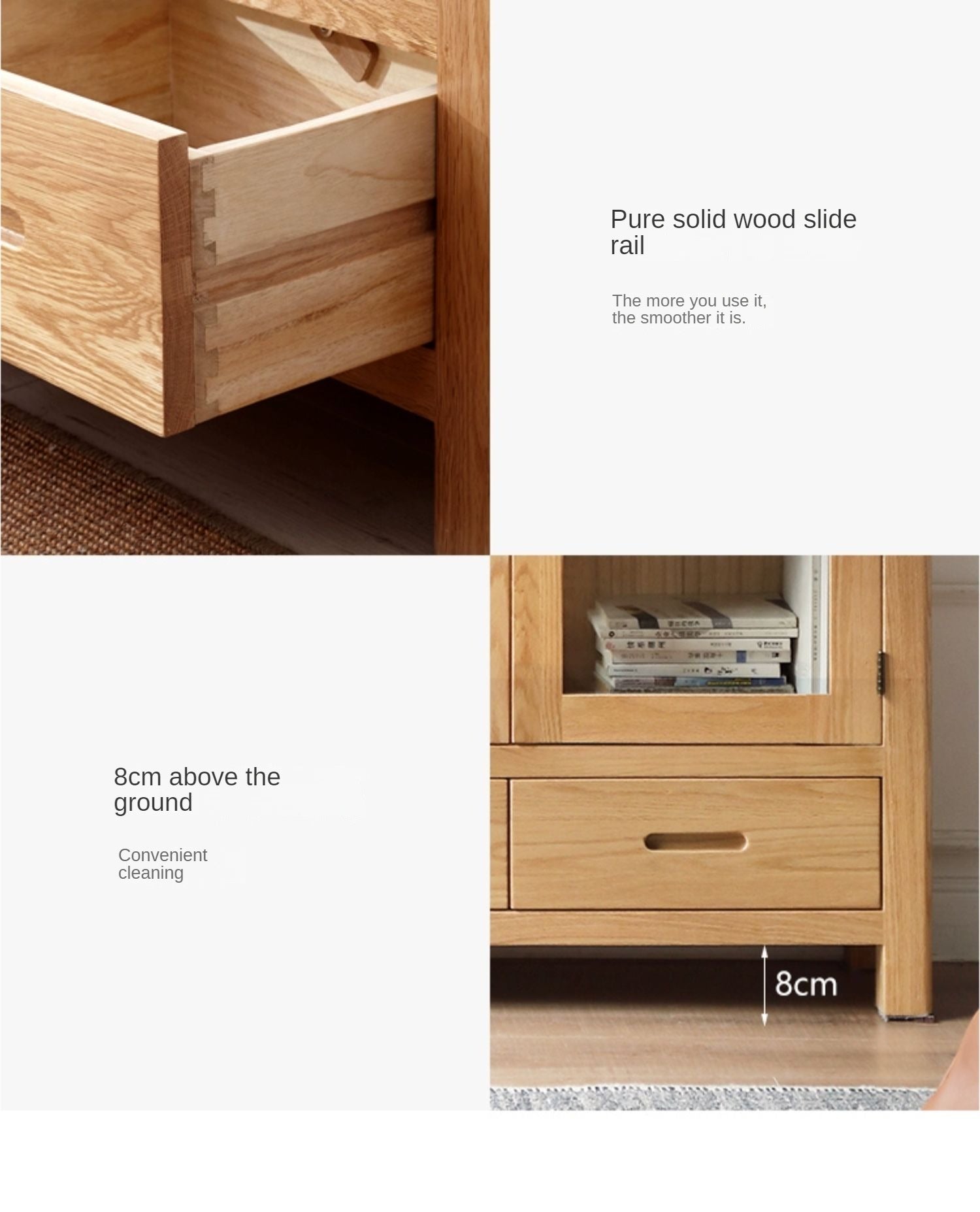 Oak solid wood Bookcase Pure -