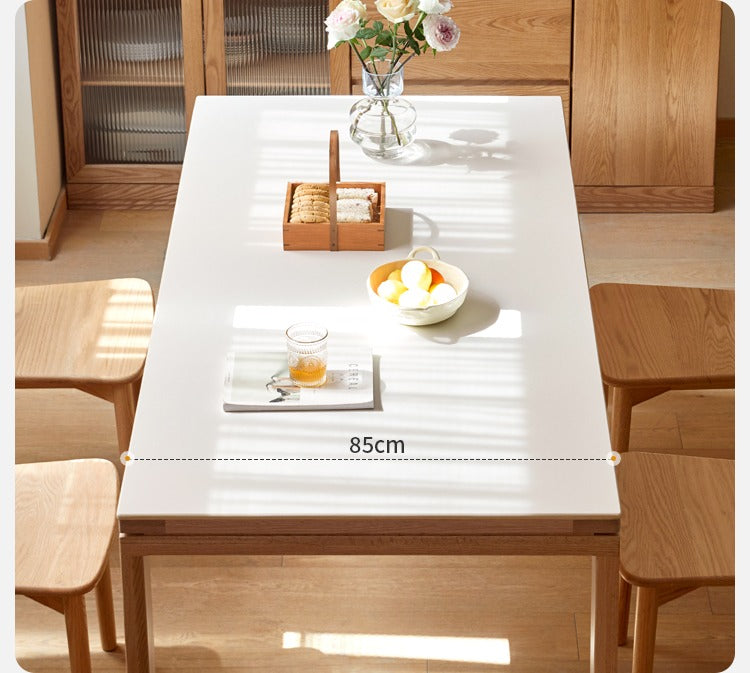 Oak Solid Wood rectangular rock slab dining table