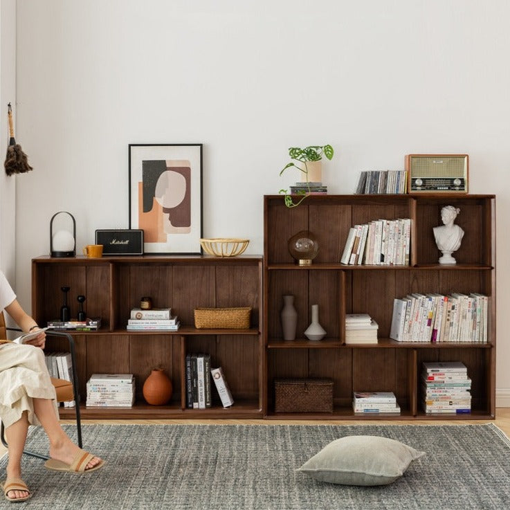 Black Walnut Solid Wood Floor-standing Low Bookcase