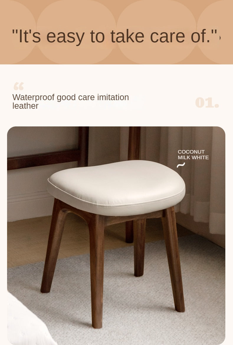 Oak Solid Wood Soft Makeup Stool