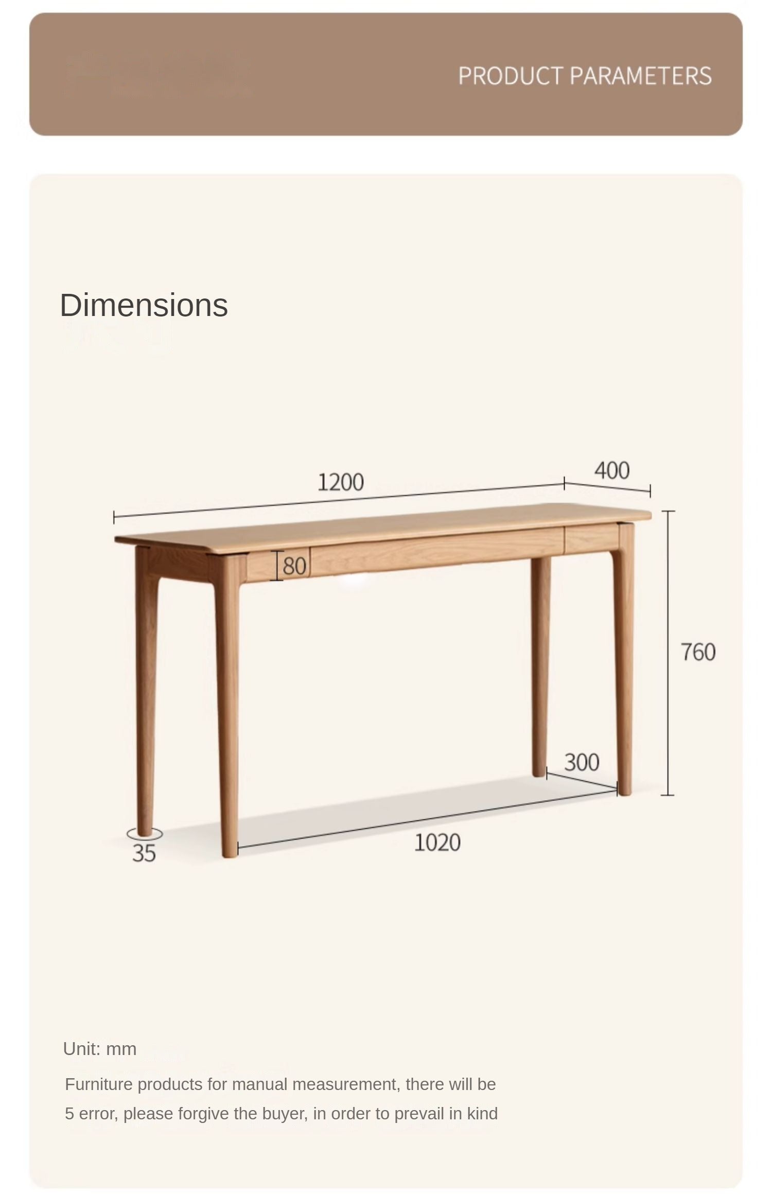 Ash solid wood narrow computer desk