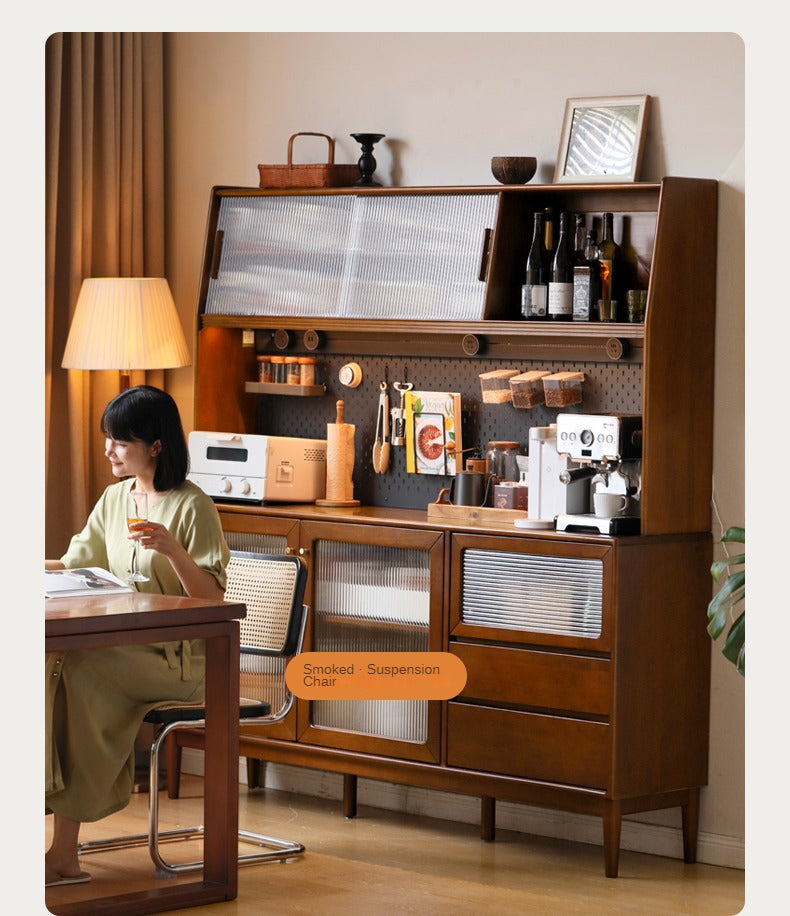 Poplar Solid Wood Sideboard Wall Mounted Cabinet