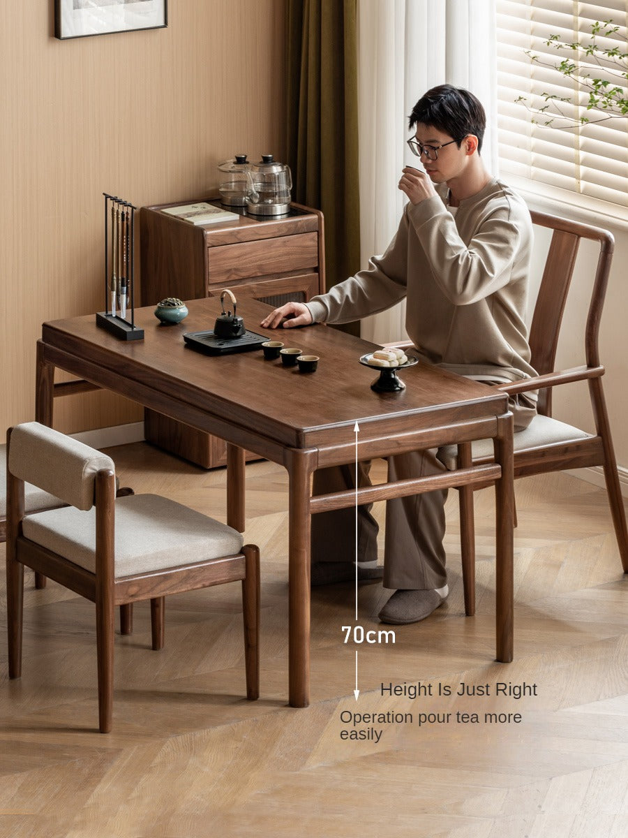 Black walnut solid wood tea table,