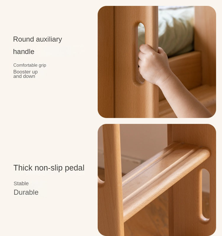 Beech Solid Wood Children's with Light Guardrail Bed