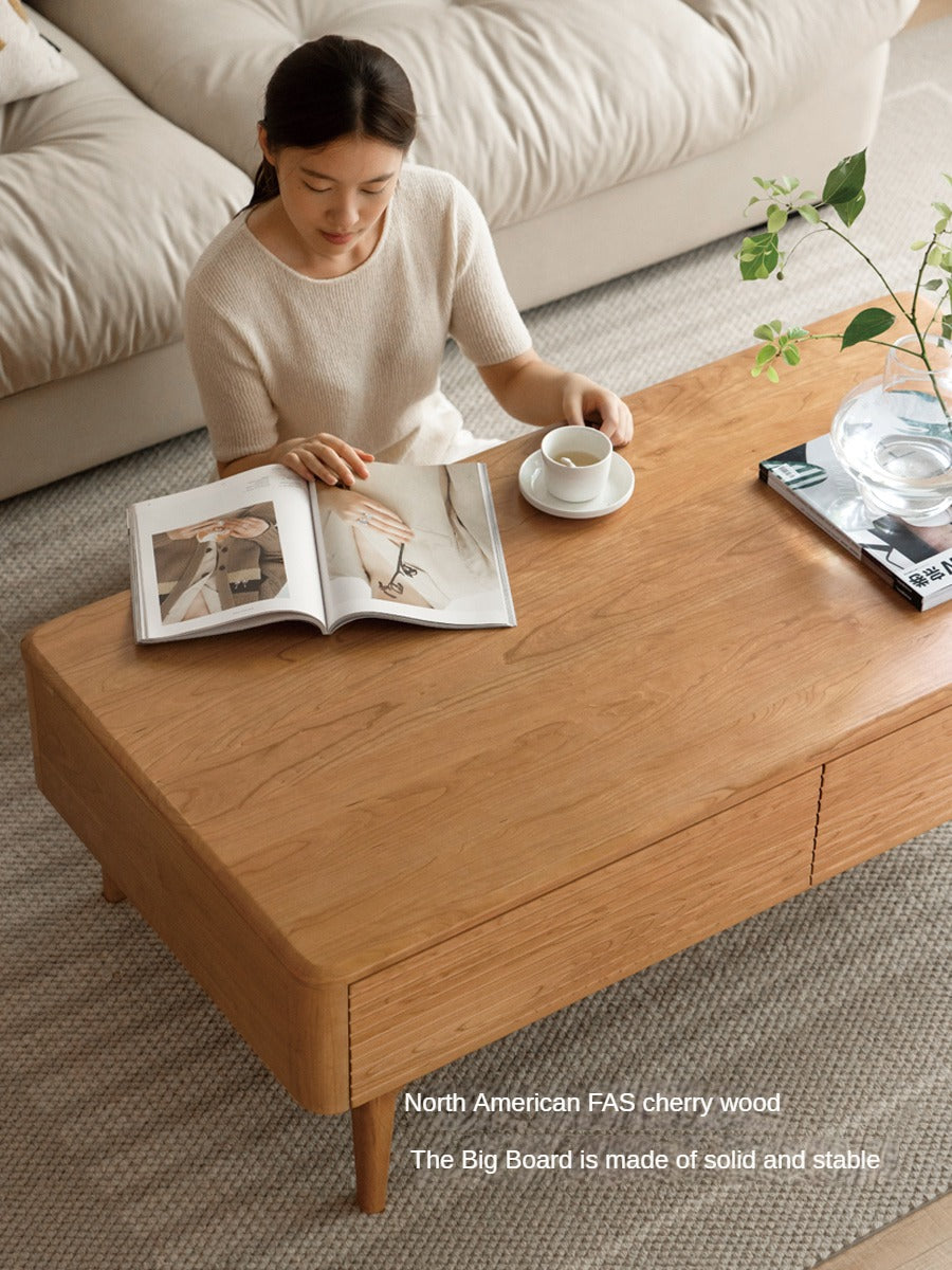 Cherry Wood Nordic Rock Plate coffe Table "