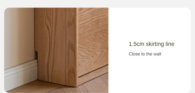 Oak Solid Wood Ultra-Thin Shoe Cabinet Home Door Entry Porch Cabinet