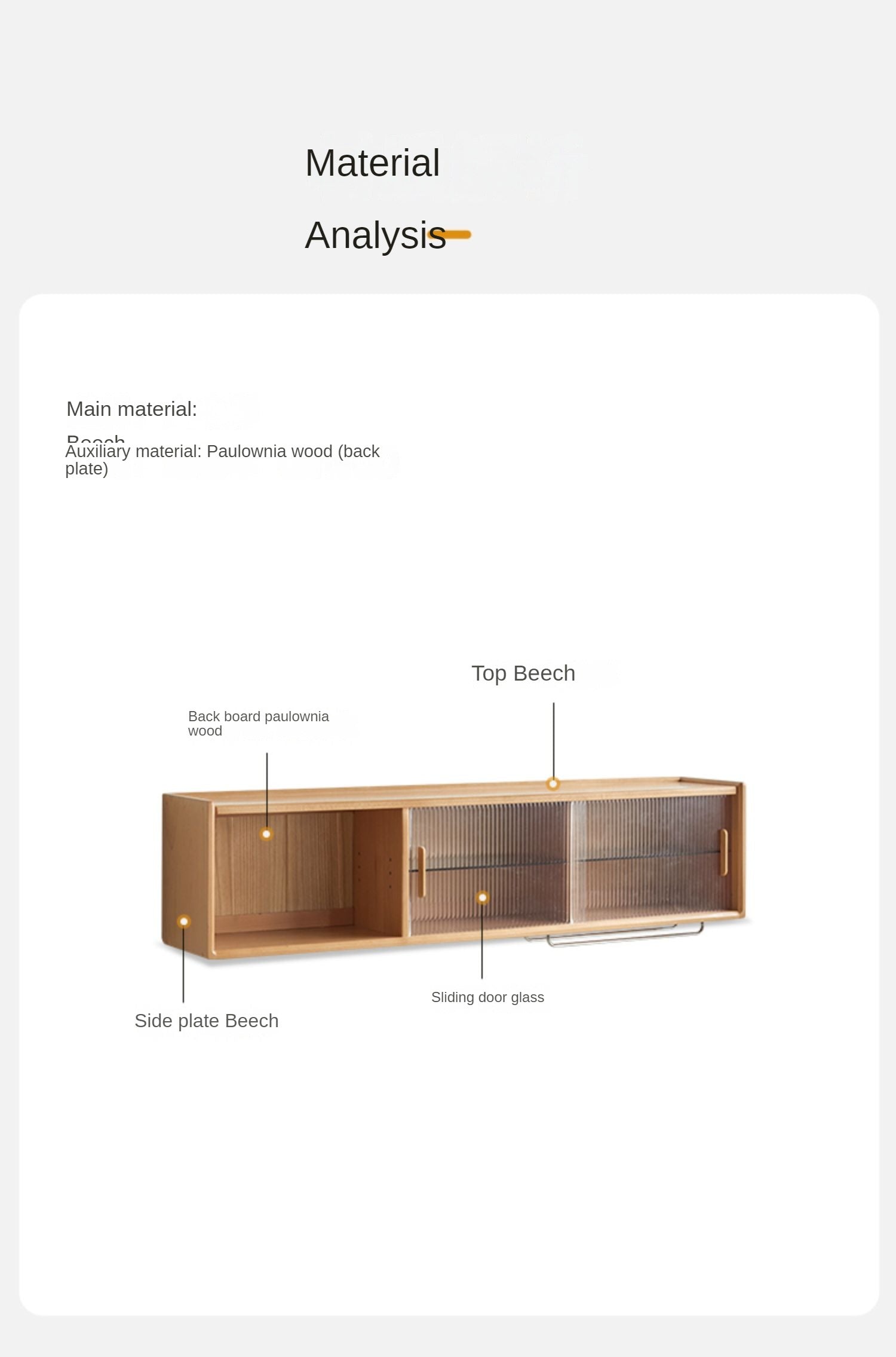 Beech Solid wood wall-mounted sideboard cabinet locker"