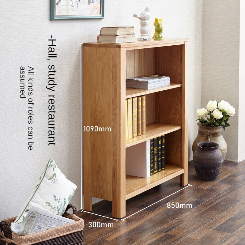 Oak solid wood Nordic simple small bookshelf