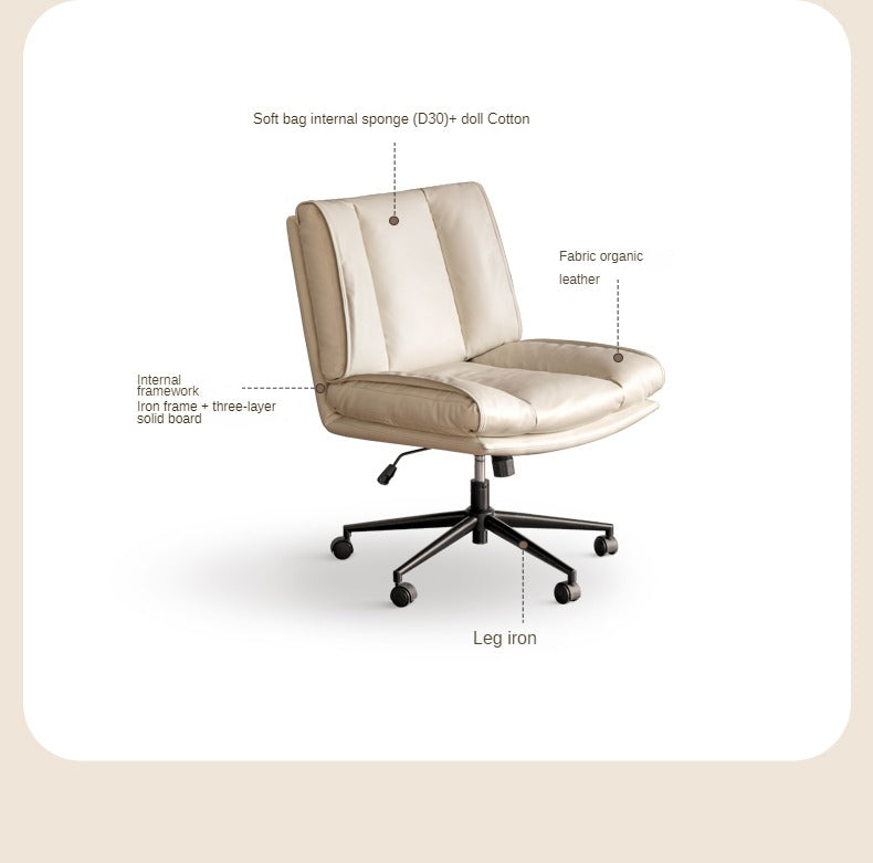 Organic Leather Soft Book Rotating Lift Chair Cream Style