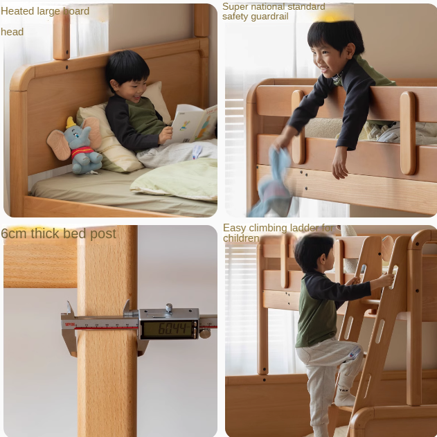 Beech Solid Wood Children's Bunk Bed