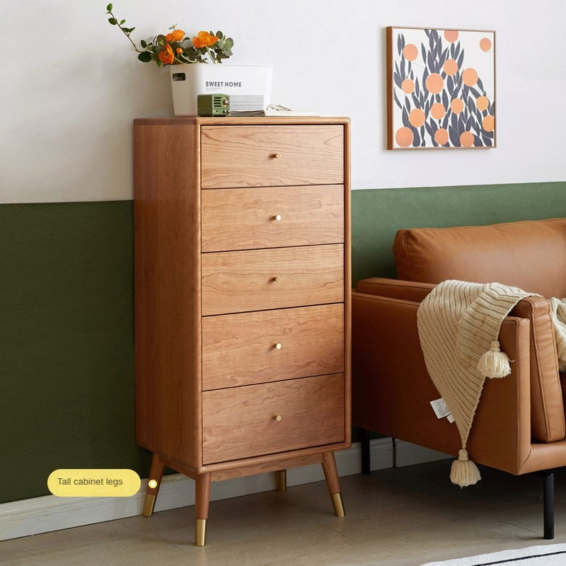 Cherry Solid Wood Modern Light Luxury Chest of Drawers