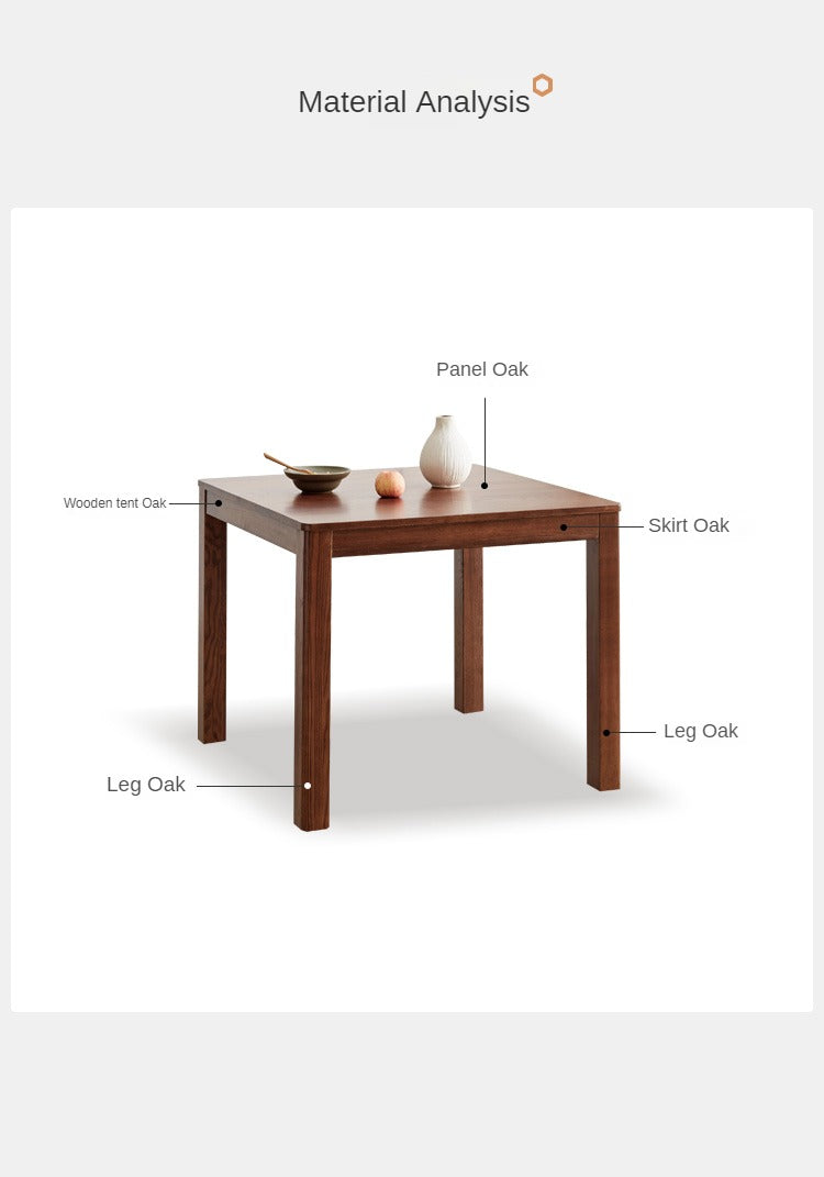 Oak solid wood square dining table "