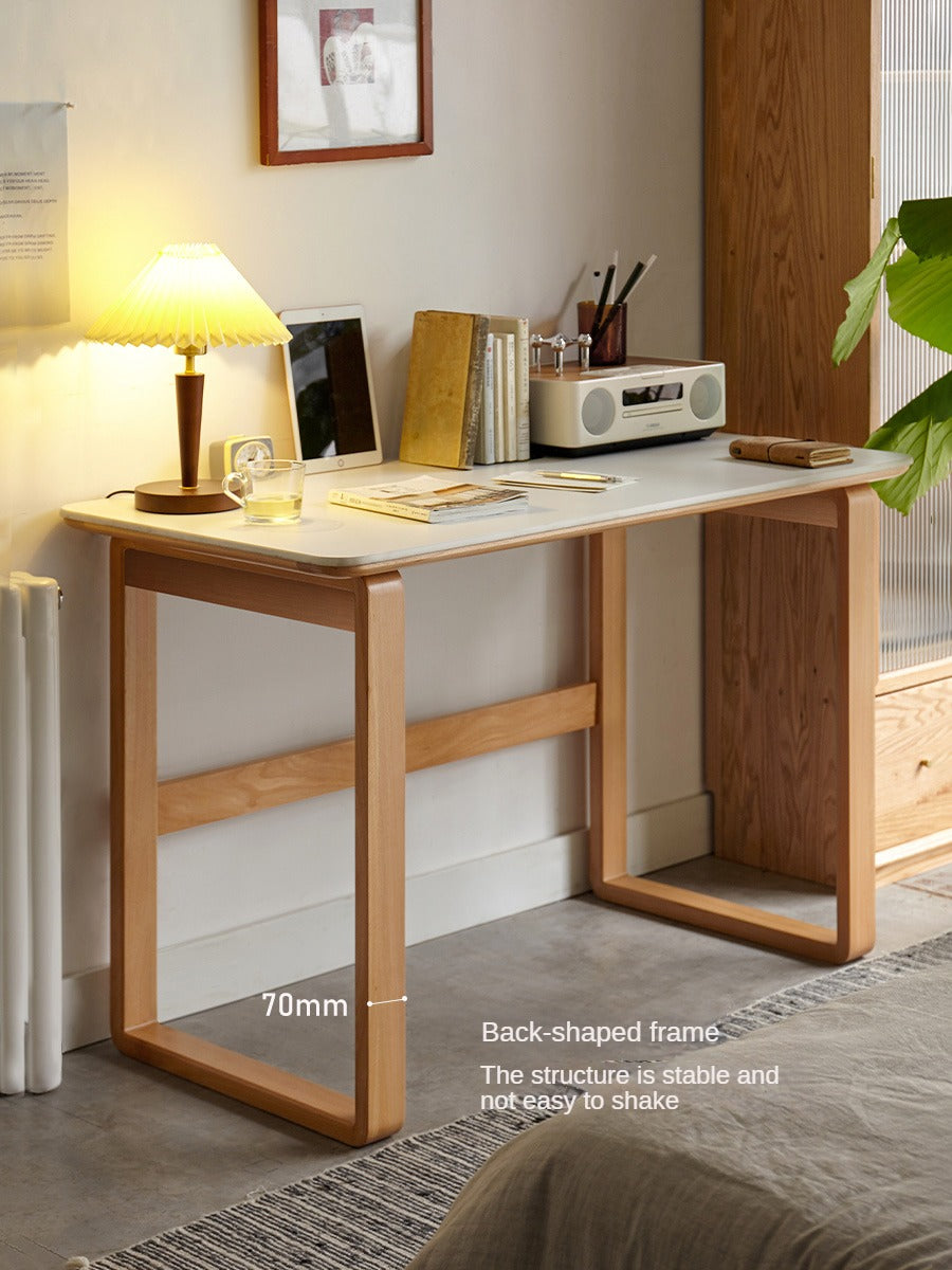 Solid wood rock board office desk-