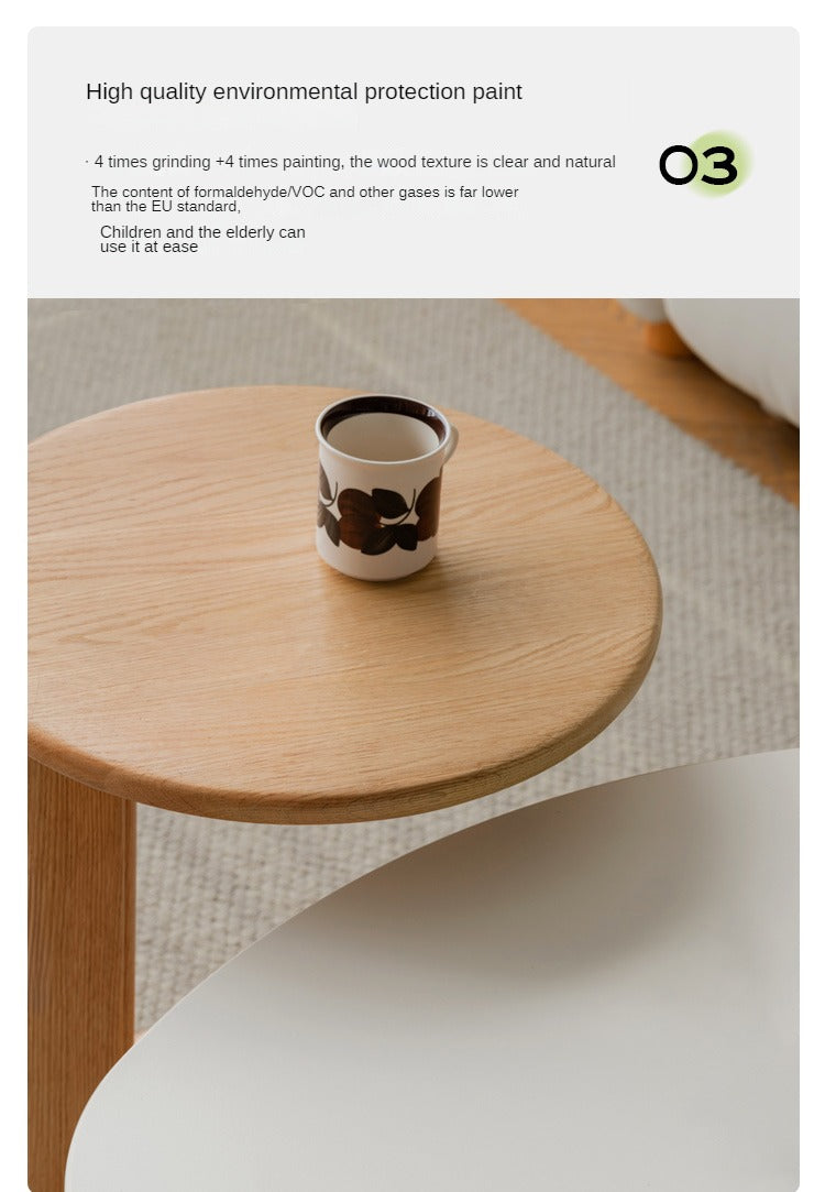 Oak Solid wood slate coffee table modern log coffee table