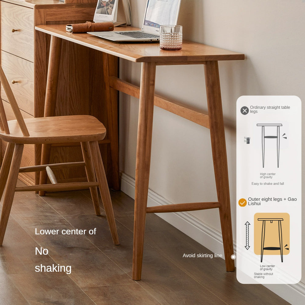 Wood Solid Wood Desk Wall Office Desk Narrow Table Vintage Cherry Wood ...