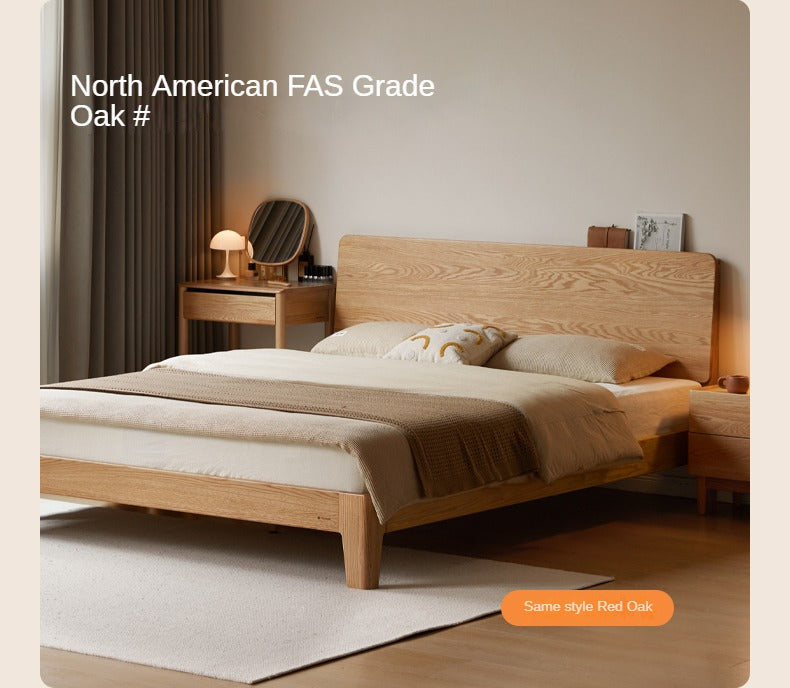 Poplar Solid Wood Modern Large headboard Bed