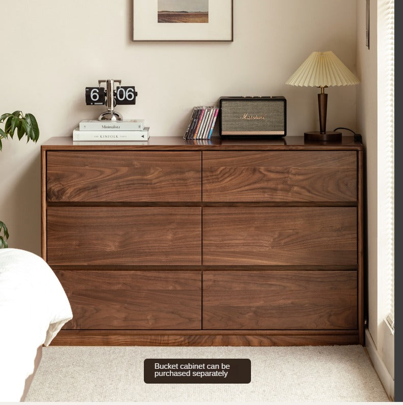 Black walnut solid wood retractable dressing table