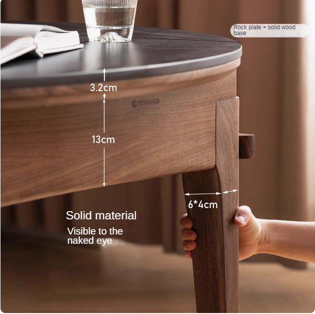 Black Walnut, Oak Solid Wood Modern Folding Dining Table