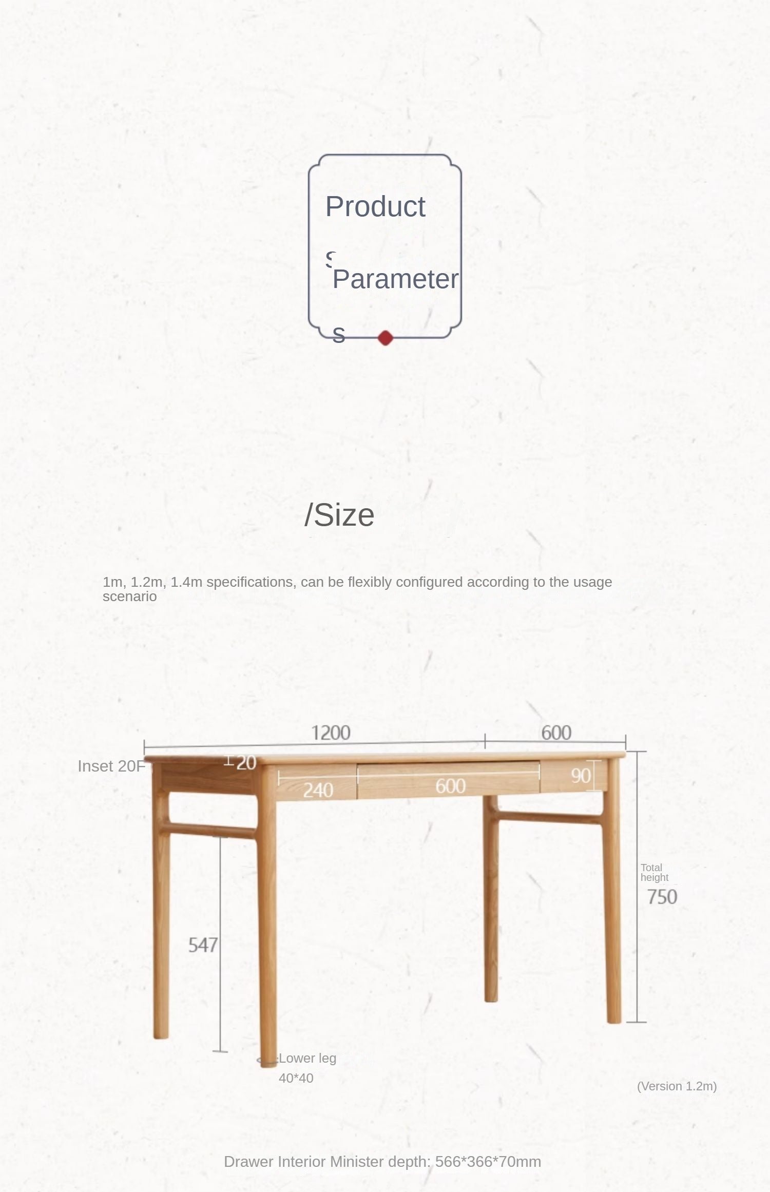 Ash Solid Wood Minimalist Modern Computer Desk