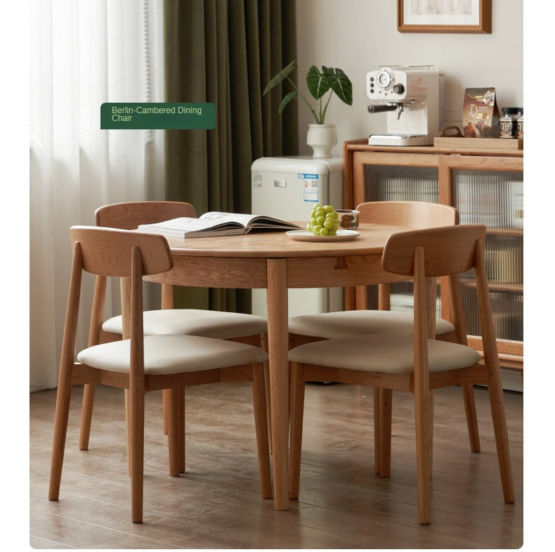 Oak, ash Solid Wood Retractable Round Dining Table