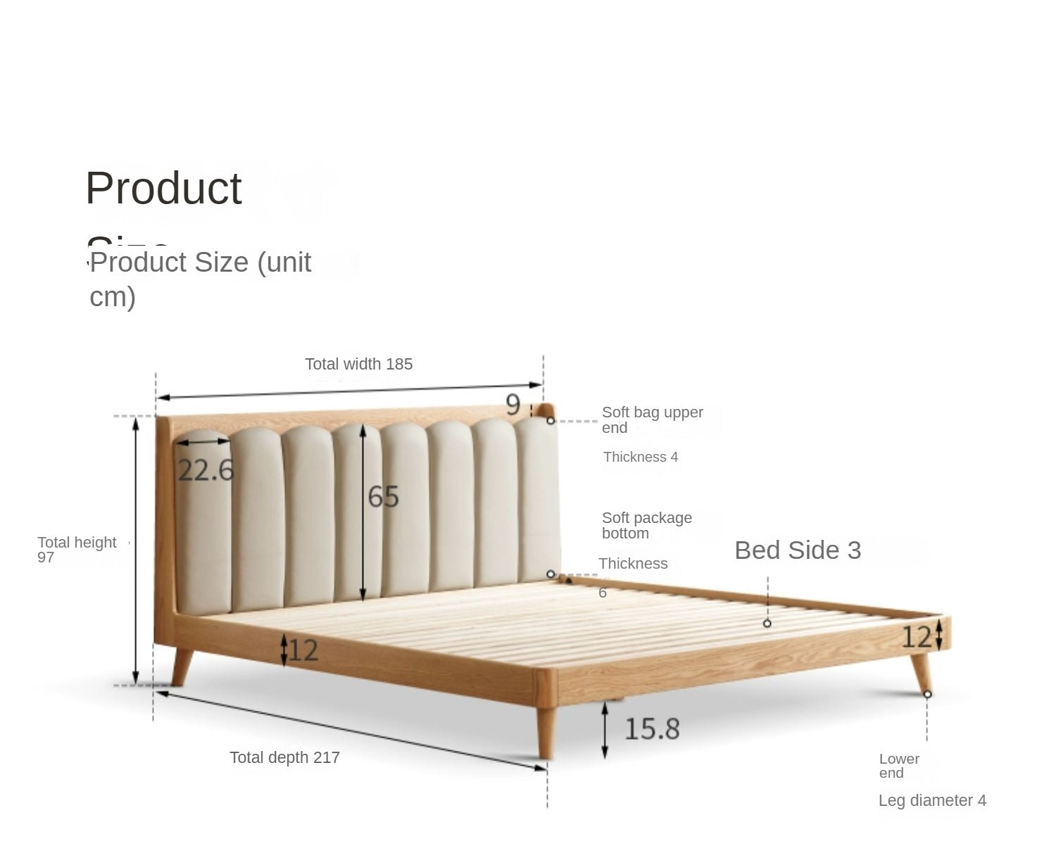 Oak solid wood soft-packe, piano key bed"_)