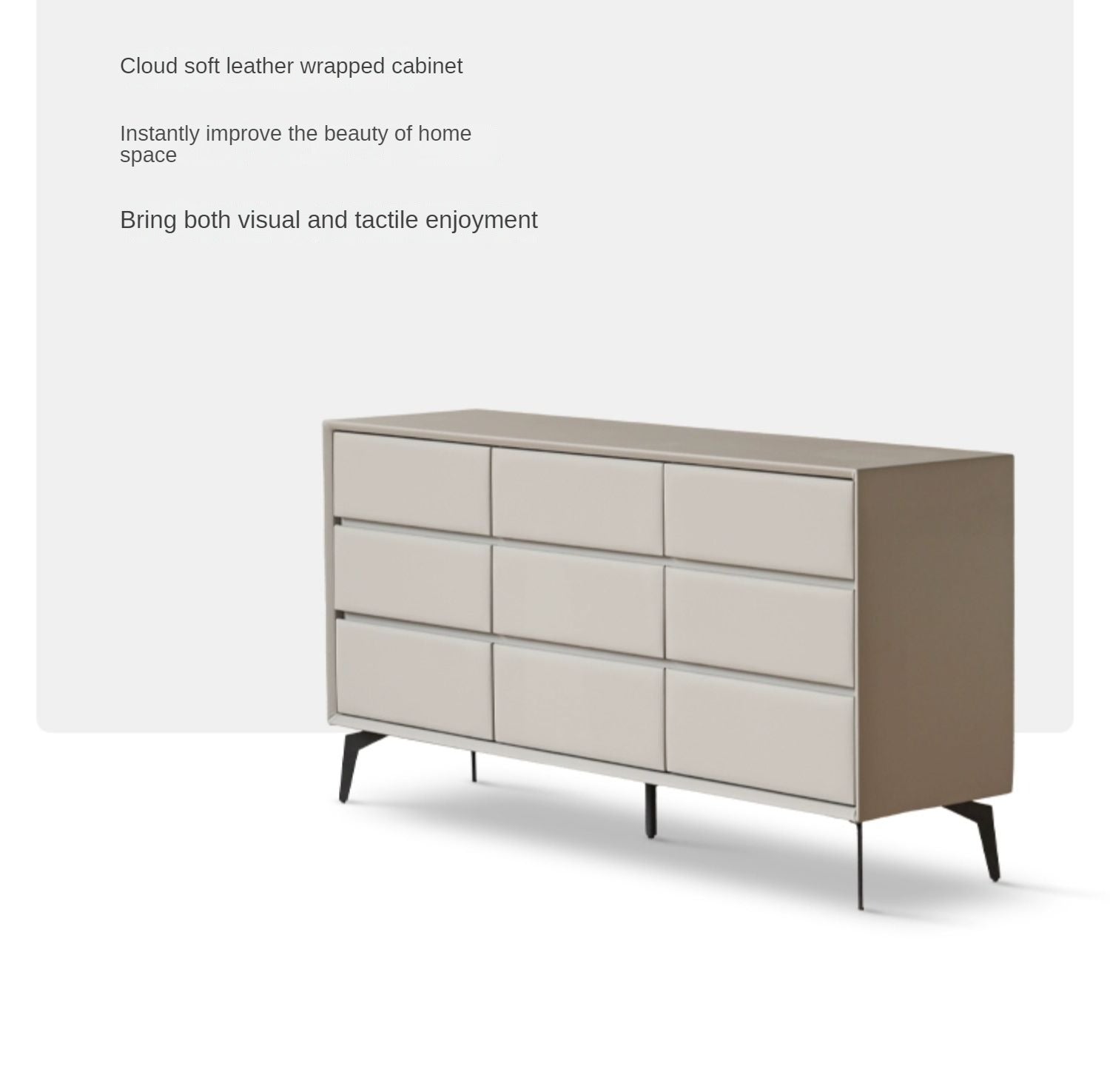 Soft leather light luxury storage cabinet, Dresser, Drawer"
