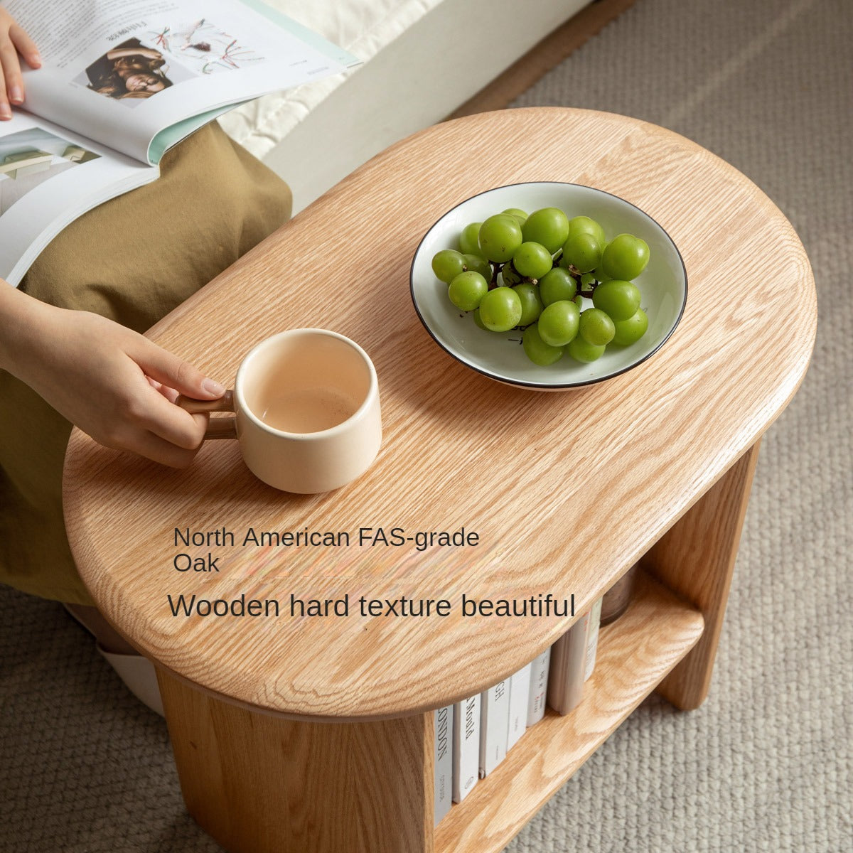 Oak Solid Wood Side Table Modern Simple ,Bedside Cabinet"