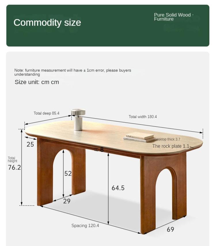 Poplar solid Wood Rock French Retro Dining Table